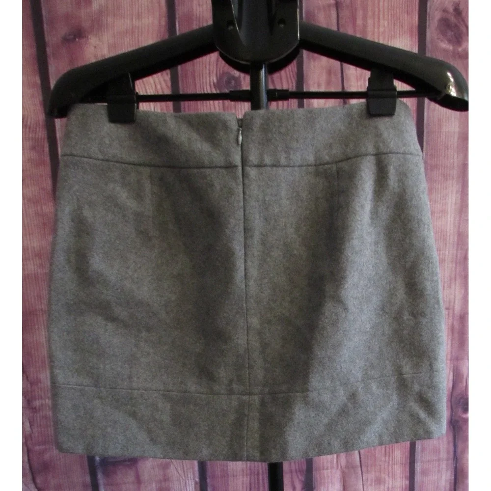 Vintage J.Crew Women's 100% Wool Melton A-Line Mini Skirt Gray Pockets 10 Preppy